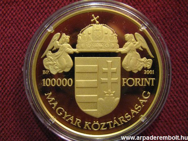 �llamalap�t� Szent Istv�n 100.000 forint 2001  numizmatika