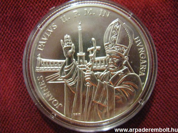 P�pa l�togat�s 500 forint  BU. 1991 II.J�nos,P�pa,forint,ez�st,p�nz,eml�k�rem,1991, pénz, érem numizmatika