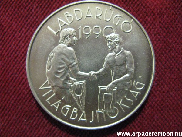Labdar�g� Vil�gbajnoks�g 100 forint 1989 forint, eml�k, p�nz, �rem, labdar�g�s, 1989,pénz, érem numizmatika